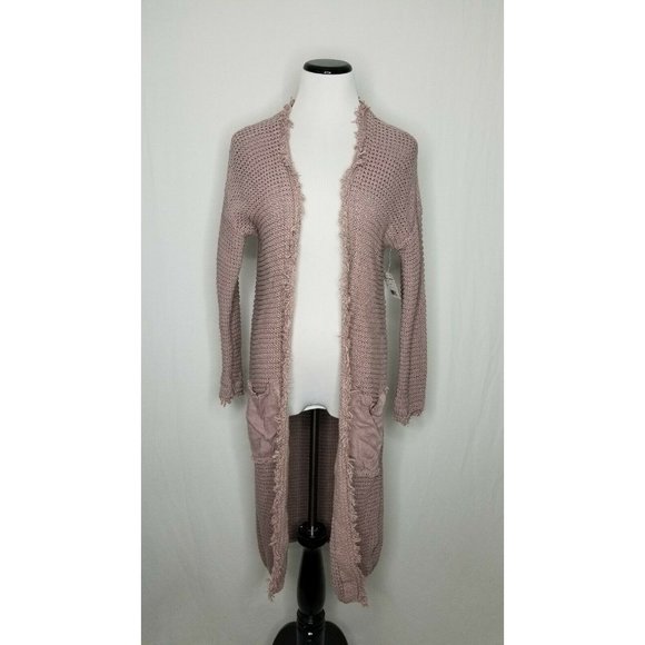 Free People Woodstock Mauve Fringe Duster Cardigan - Picture 2 of 7